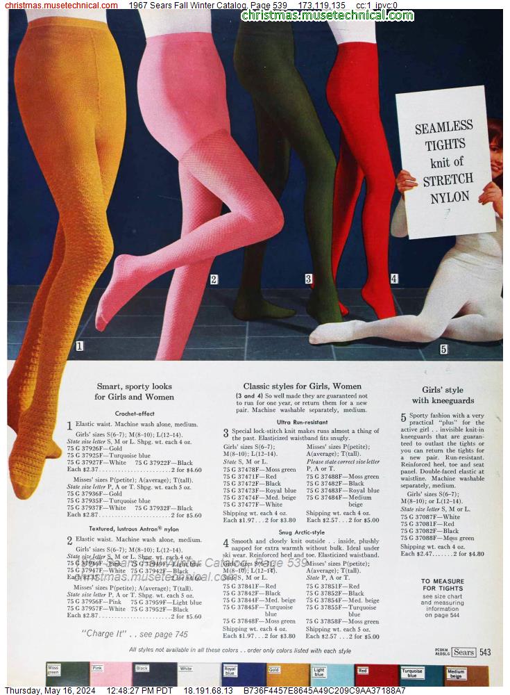 1967 Sears Fall Winter Catalog, Page 539