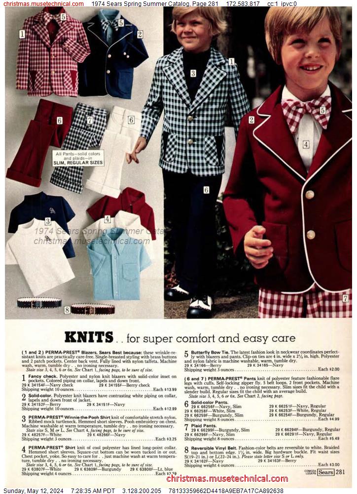 1974 Sears Spring Summer Catalog, Page 281