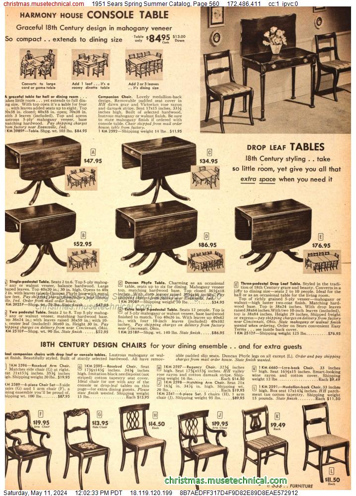 1951 Sears Spring Summer Catalog, Page 560