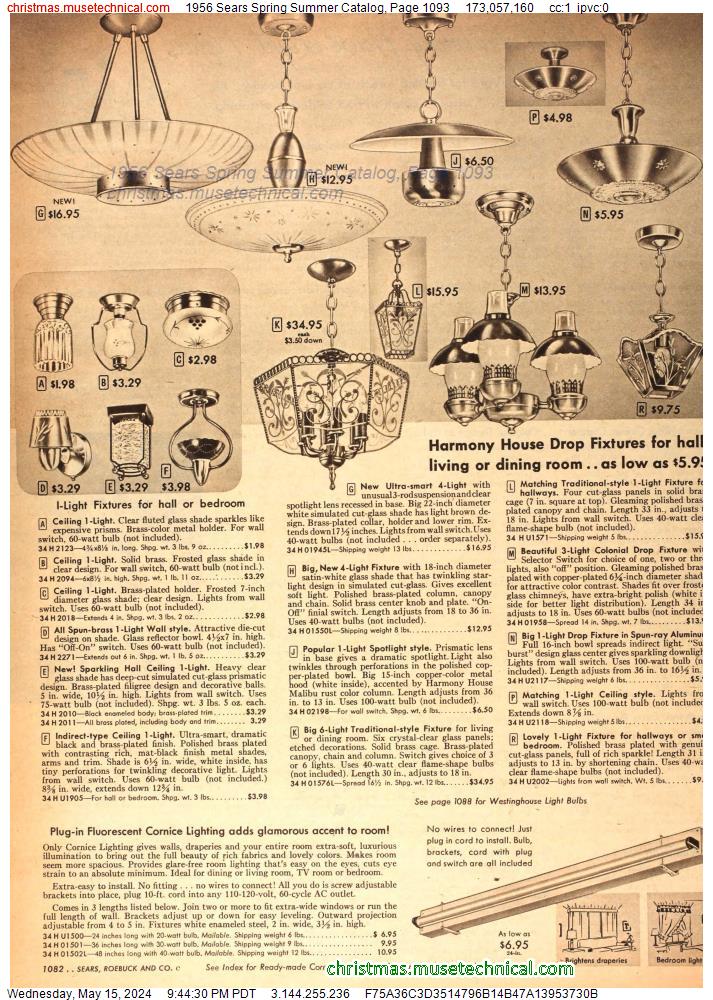 1956 Sears Spring Summer Catalog, Page 1093