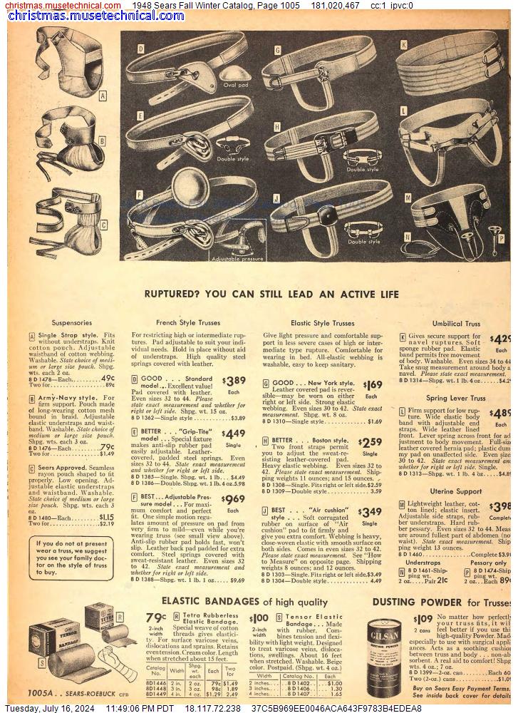 1948 Sears Fall Winter Catalog, Page 1005