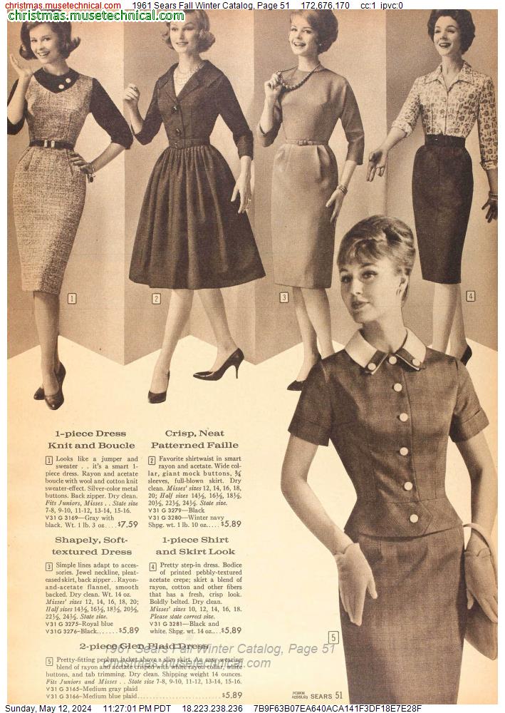 1961 Sears Fall Winter Catalog, Page 51