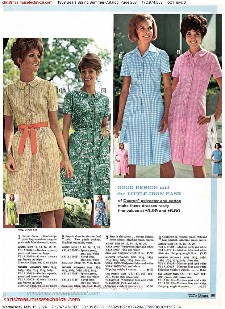 1969 Sears Spring Summer Catalog, Page 203