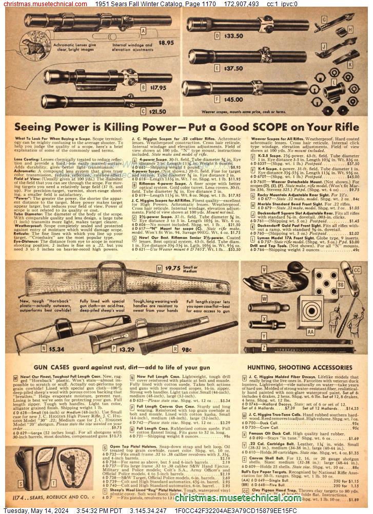 1951 Sears Fall Winter Catalog, Page 1170