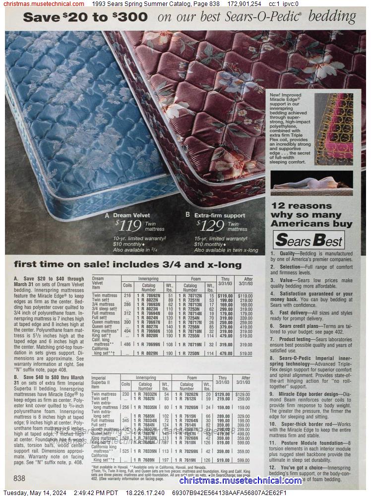 1993 Sears Spring Summer Catalog, Page 838