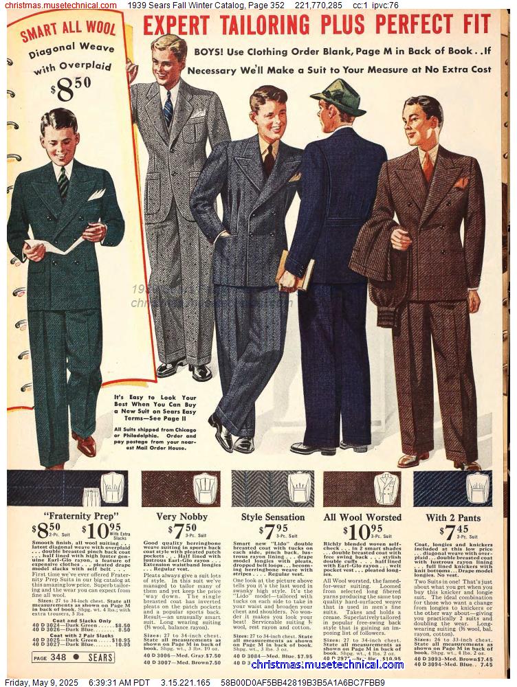 1939 Sears Fall Winter Catalog, Page 352