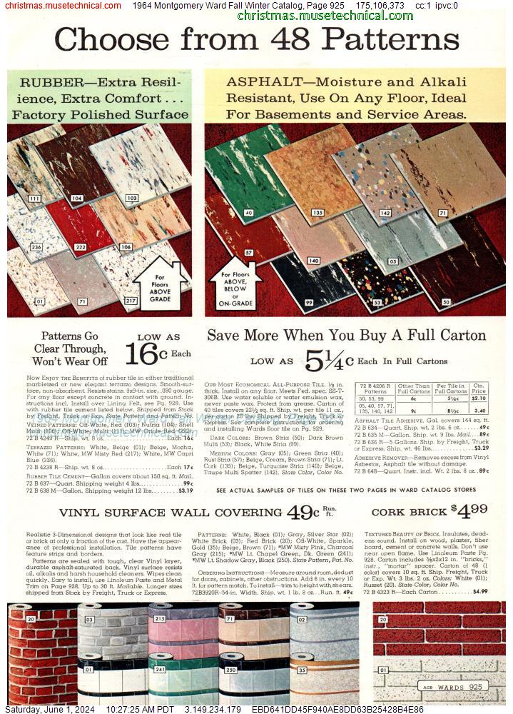 1964 Montgomery Ward Fall Winter Catalog, Page 925