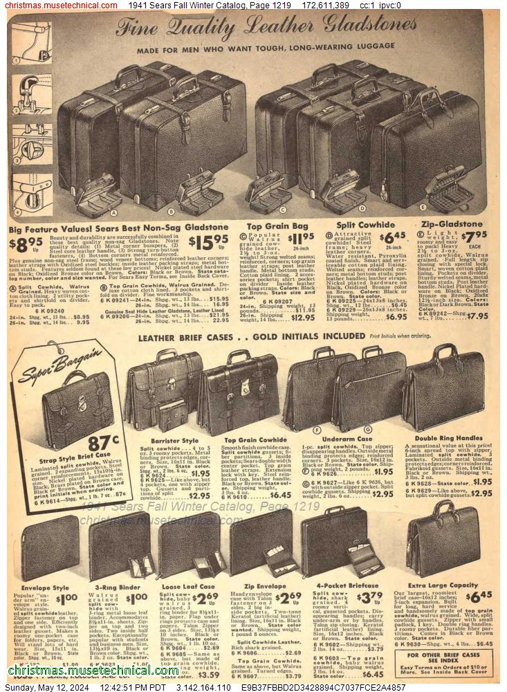 1941 Sears Fall Winter Catalog, Page 1219