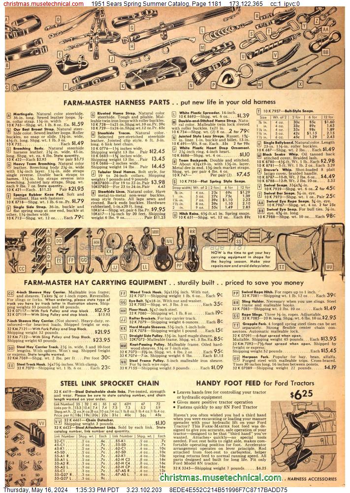 1951 Sears Spring Summer Catalog, Page 1181