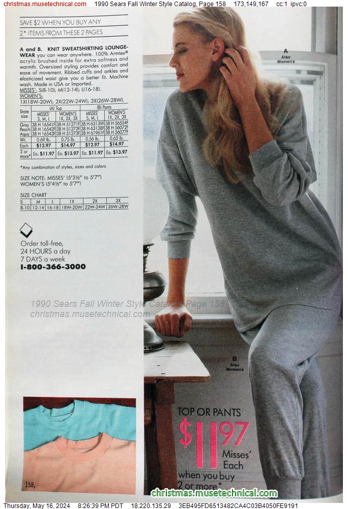 1990 Sears Fall Winter Style Catalog, Page 158