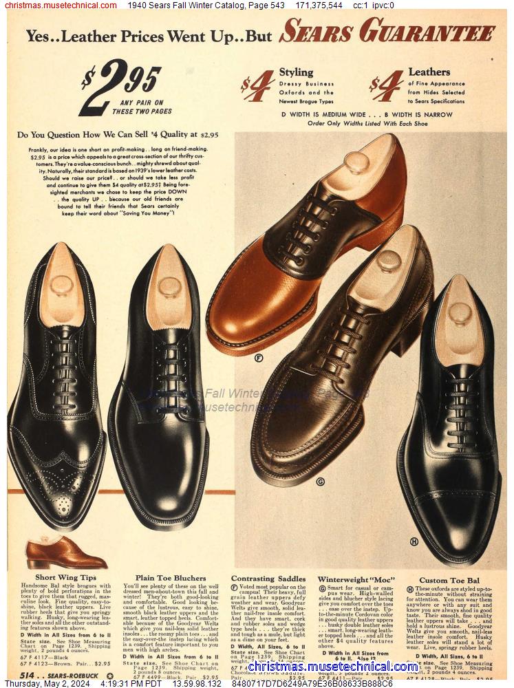 1940 Sears Fall Winter Catalog, Page 543