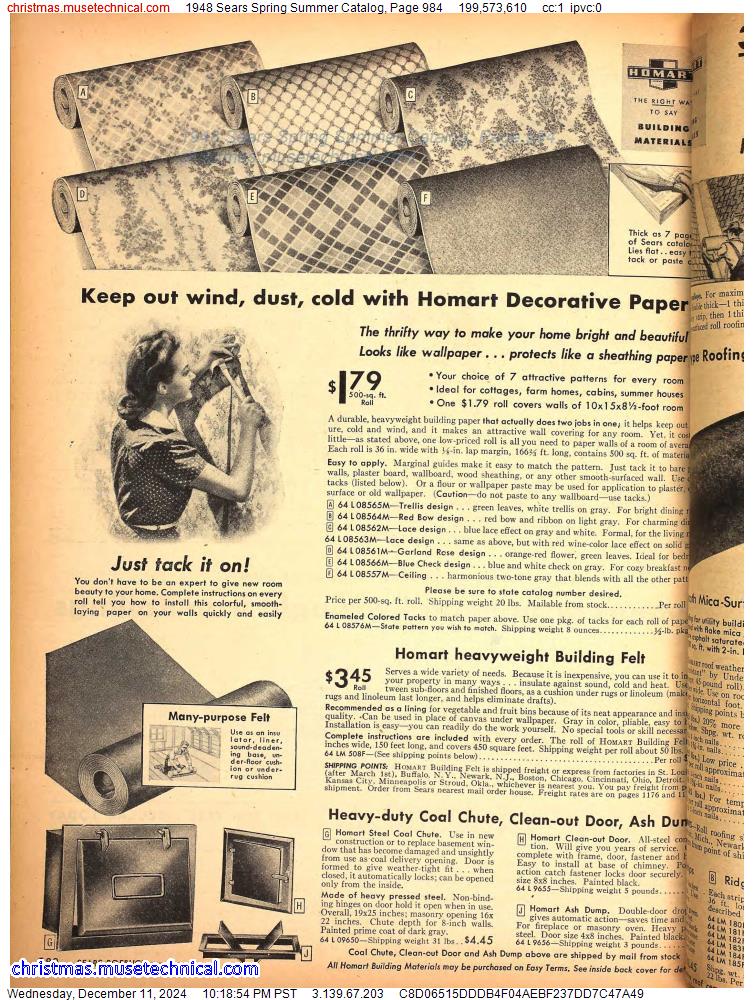 1948 Sears Spring Summer Catalog, Page 984