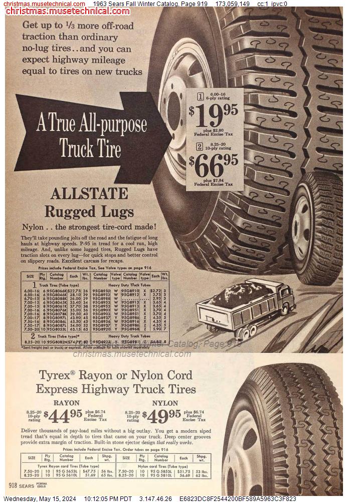 1963 Sears Fall Winter Catalog, Page 919