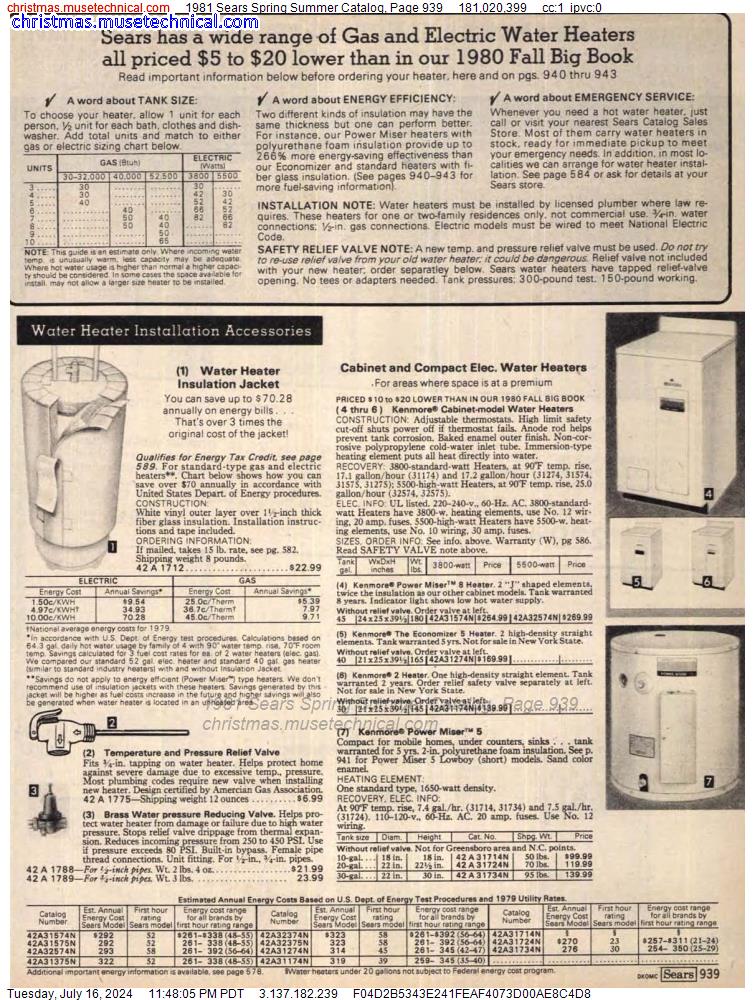 1981 Sears Spring Summer Catalog, Page 939