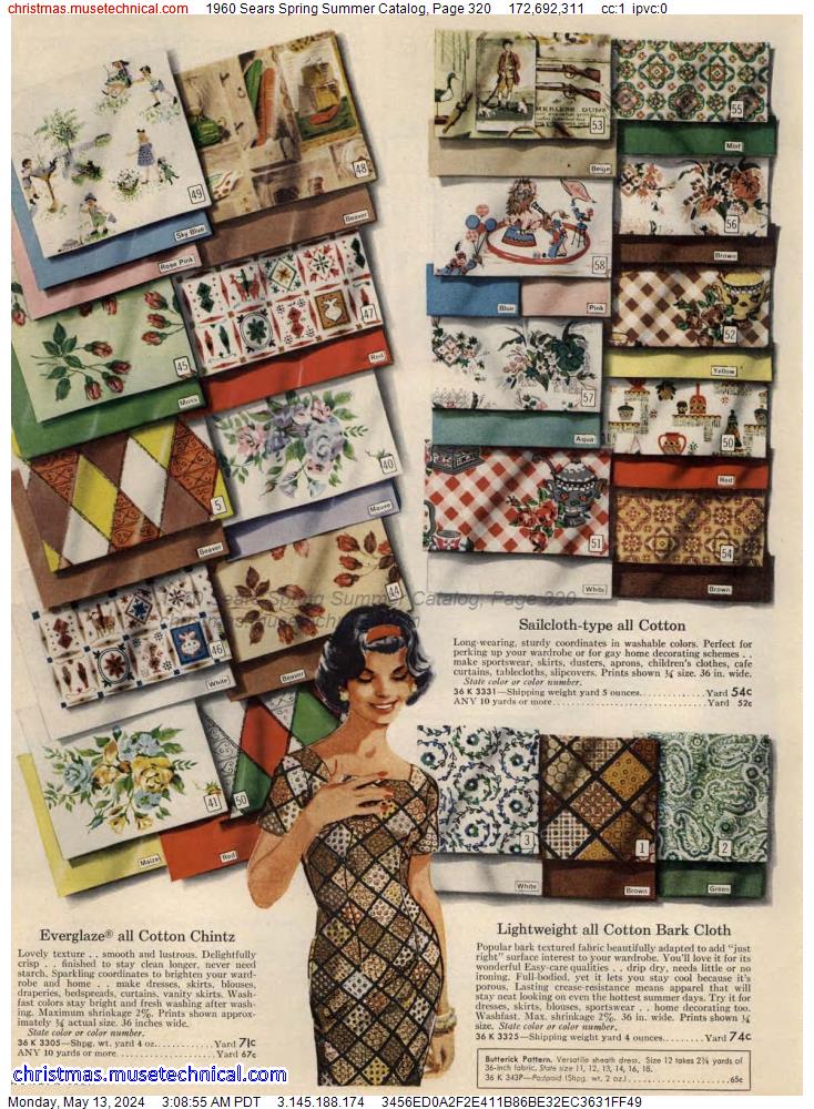1960 Sears Spring Summer Catalog, Page 320