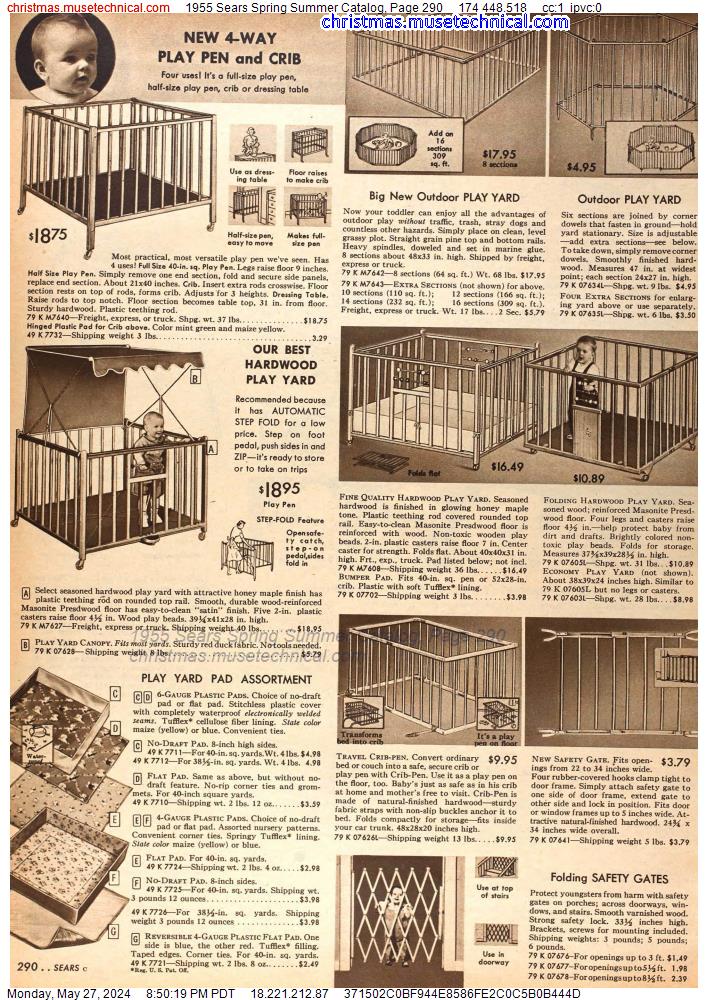 1955 Sears Spring Summer Catalog, Page 290