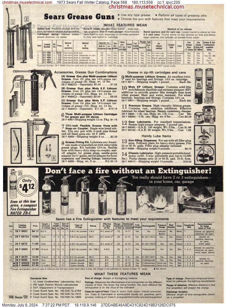 1973 Sears Fall Winter Catalog, Page 568