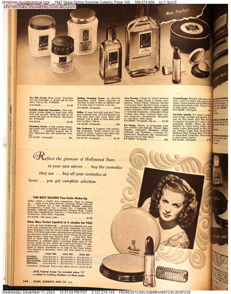 1947 Sears Spring Summer Catalog, Page 140