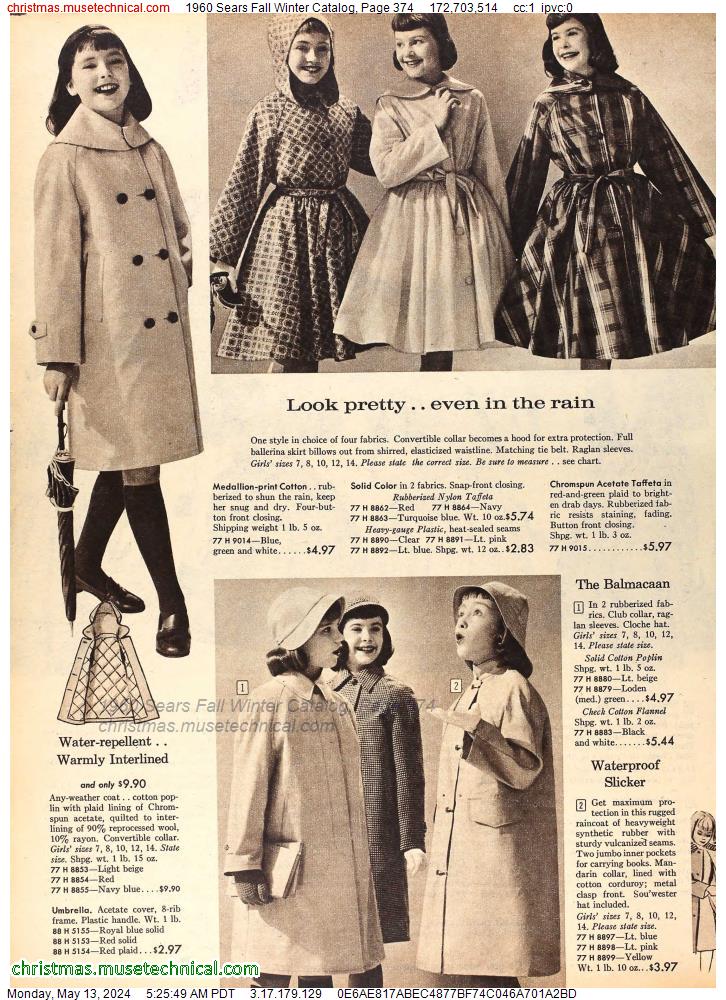 1960 Sears Fall Winter Catalog, Page 374