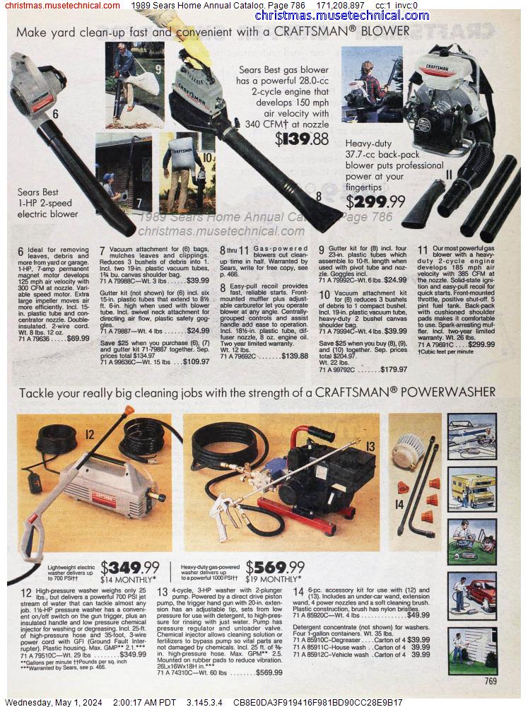 1989 Sears Home Annual Catalog, Page 786