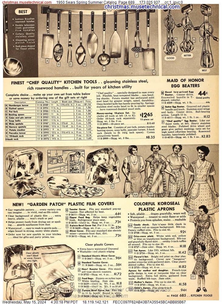 1950 Sears Spring Summer Catalog, Page 689