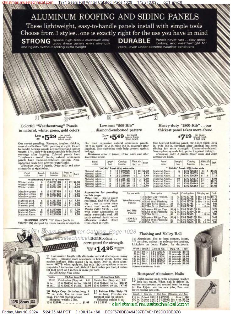 1971 Sears Fall Winter Catalog, Page 1028