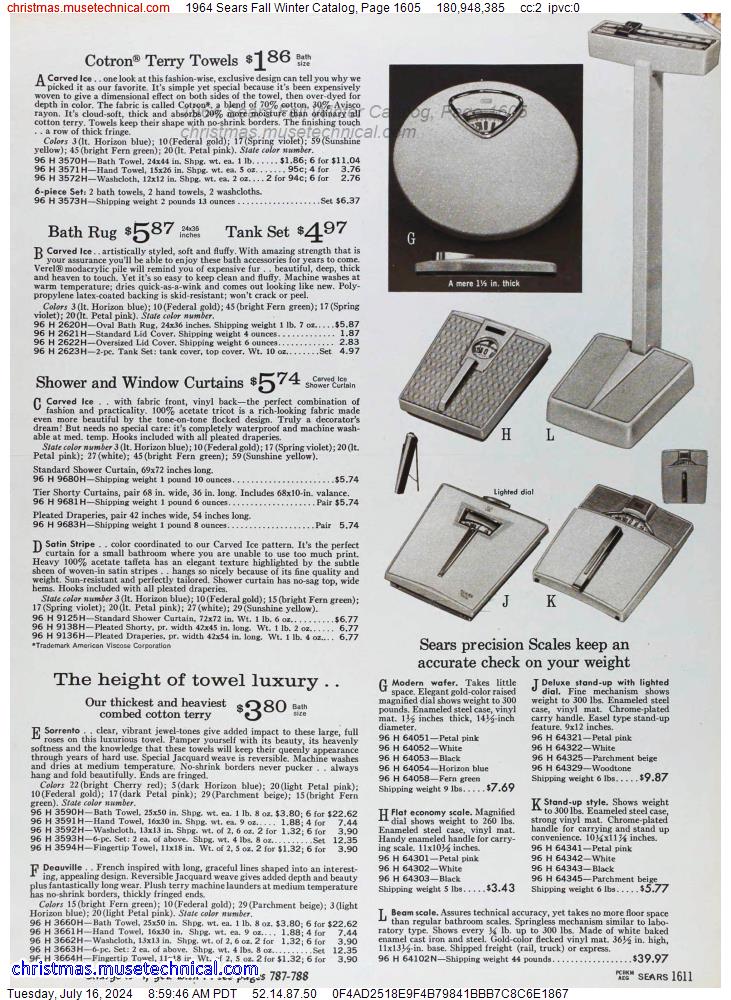 1964 Sears Fall Winter Catalog, Page 1605