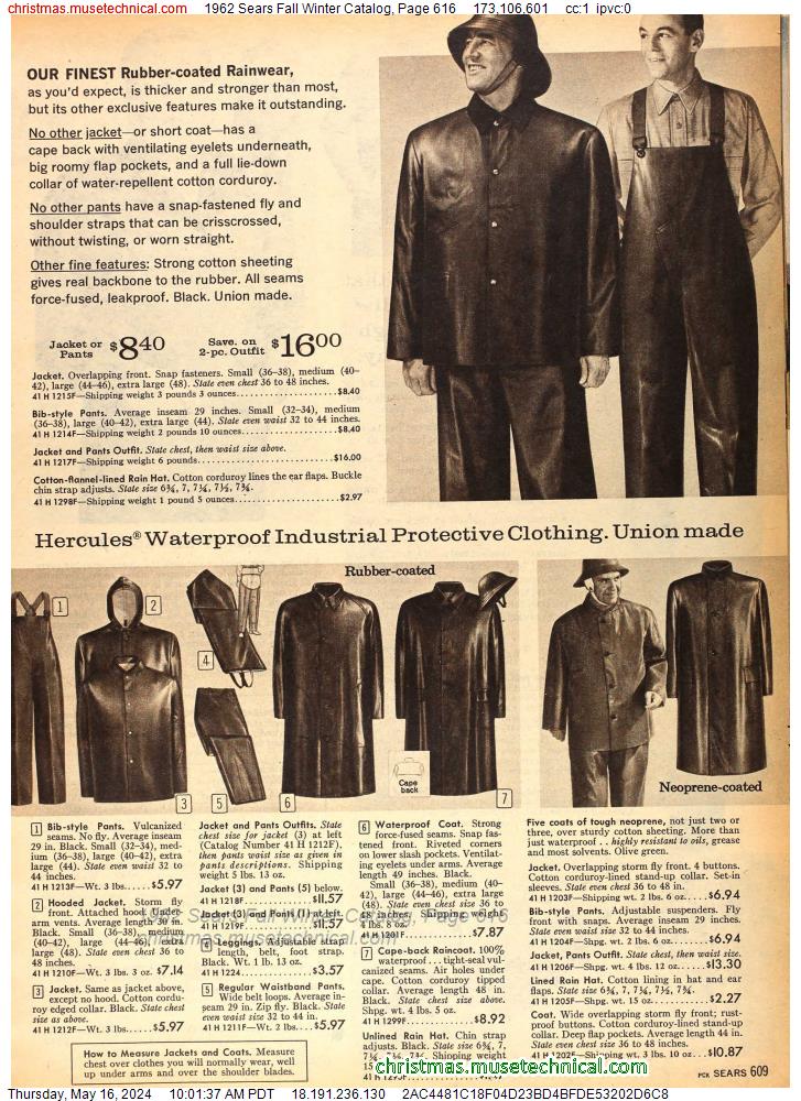 1962 Sears Fall Winter Catalog, Page 616