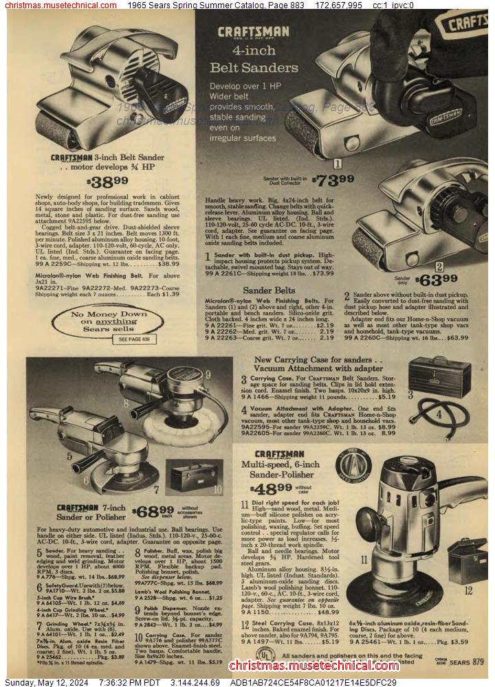 1965 Sears Spring Summer Catalog, Page 883