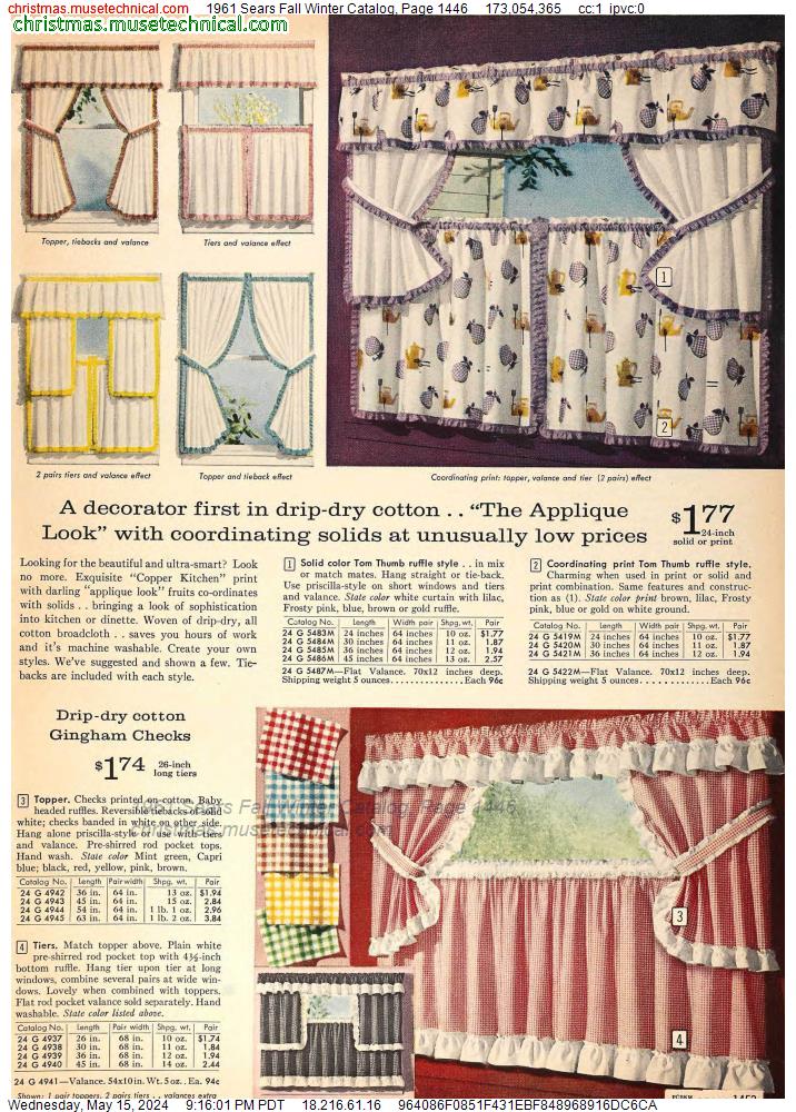 1961 Sears Fall Winter Catalog, Page 1446