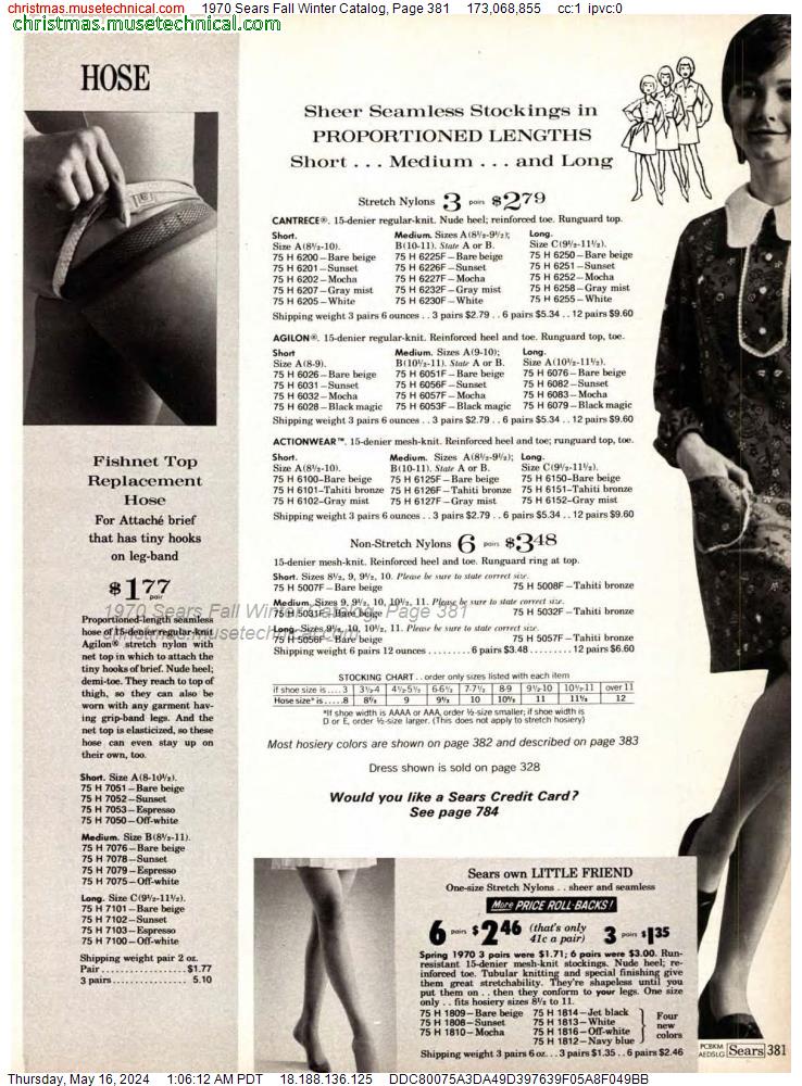 1970 Sears Fall Winter Catalog, Page 381