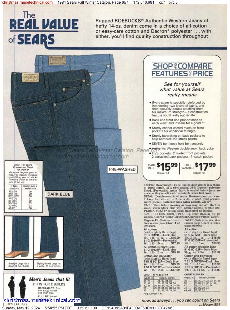 1981 Sears Fall Winter Catalog, Page 657