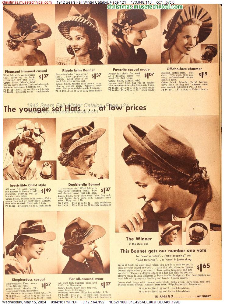 1942 Sears Fall Winter Catalog, Page 121