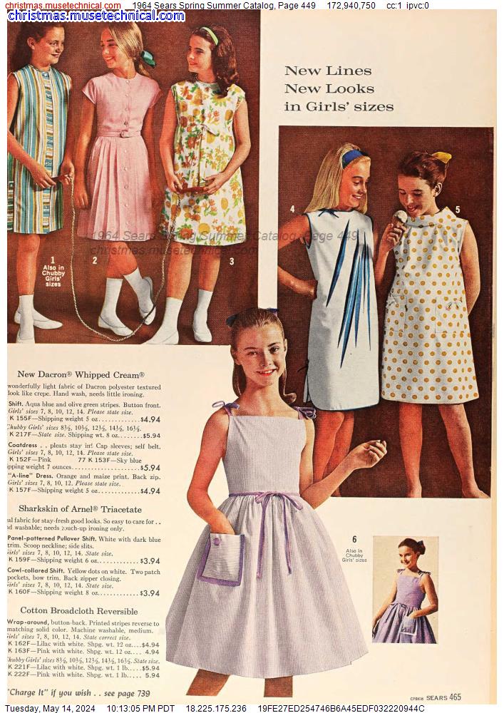 1964 Sears Spring Summer Catalog, Page 449