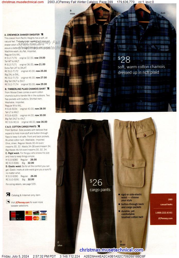 2003 JCPenney Fall Winter Catalog, Page 289