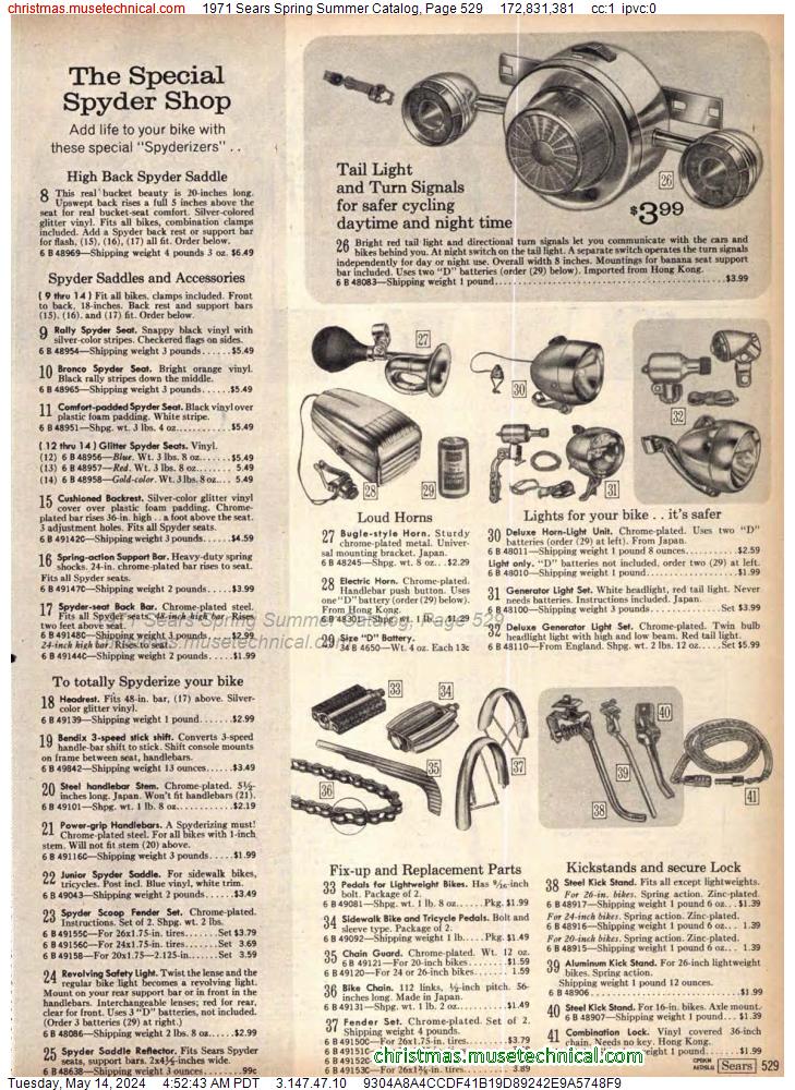 1971 Sears Spring Summer Catalog, Page 529