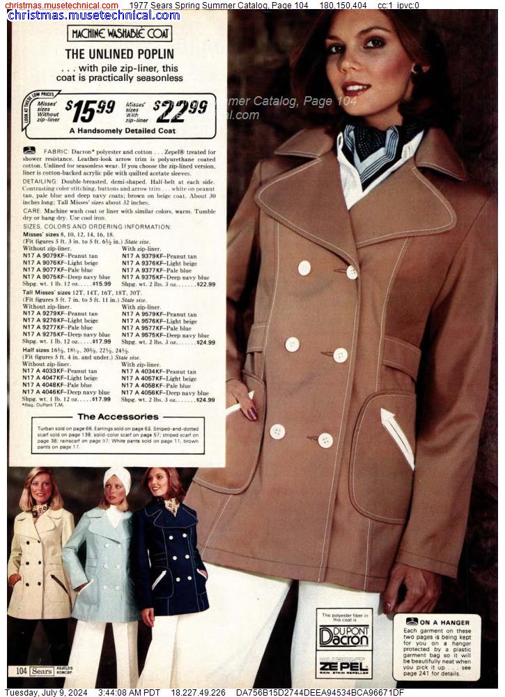 1977 Sears Spring Summer Catalog, Page 104