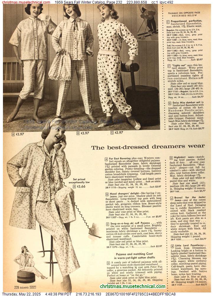 1959 Sears Fall Winter Catalog, Page 232