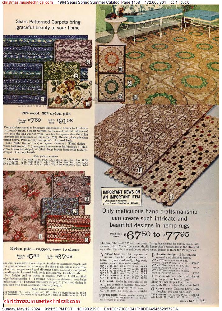 1964 Sears Spring Summer Catalog, Page 1458