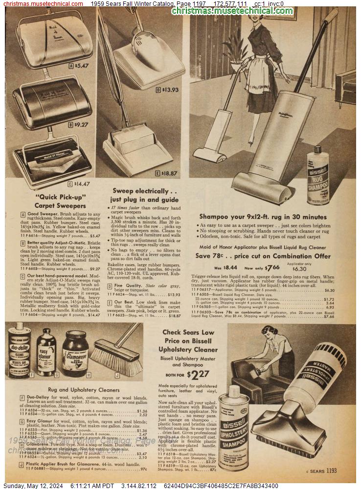 1959 Sears Fall Winter Catalog, Page 1197