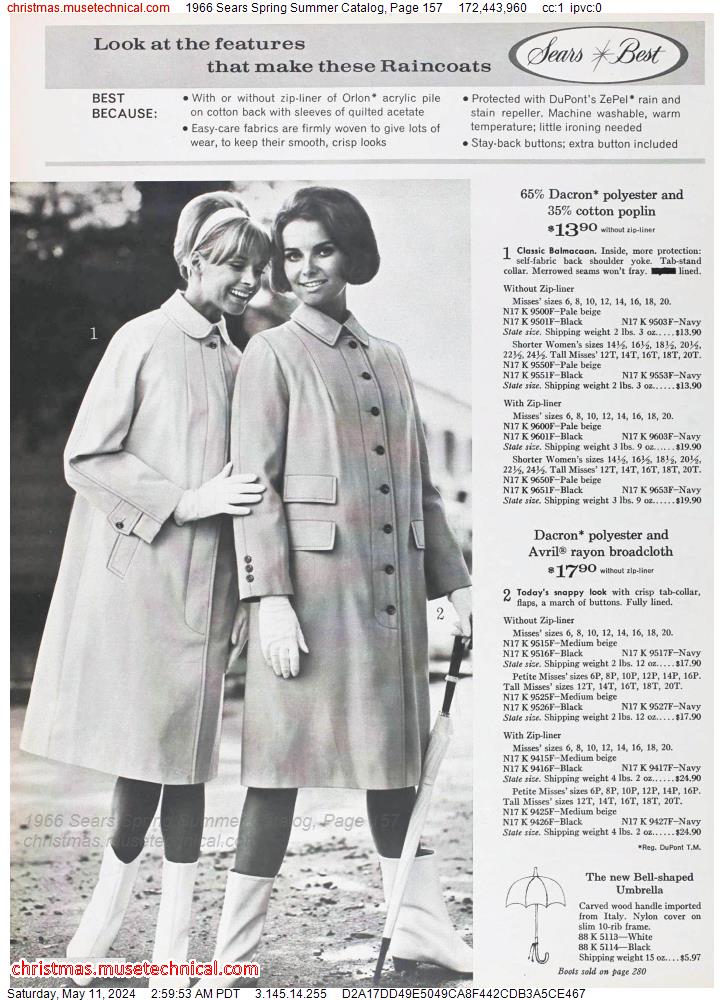 1966 Sears Spring Summer Catalog, Page 157