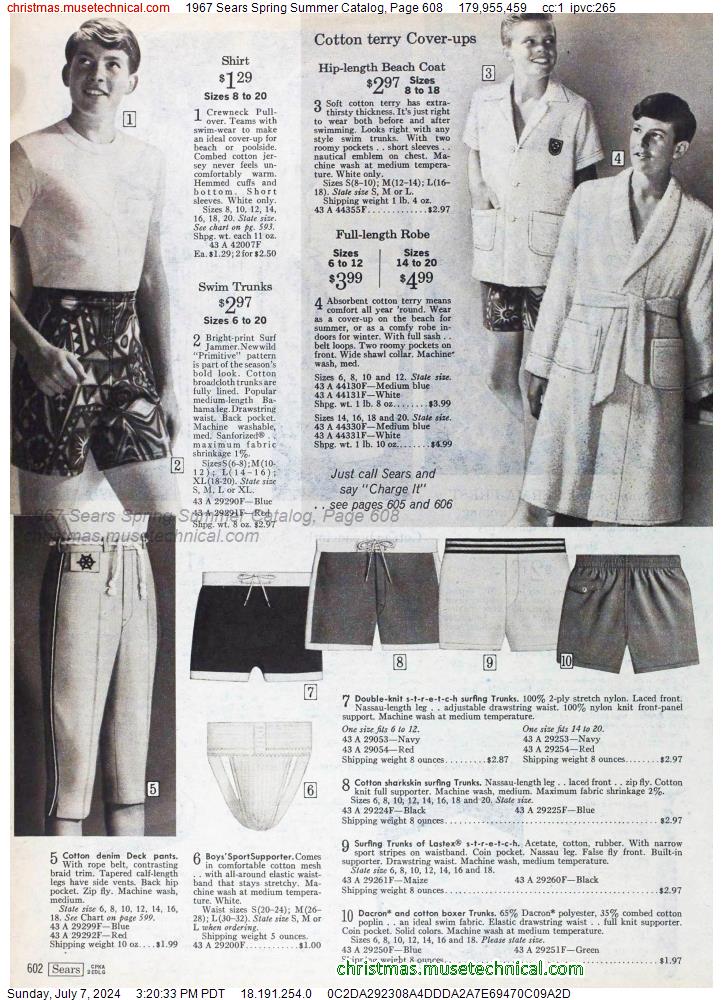 1967 Sears Spring Summer Catalog, Page 608