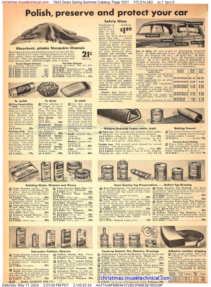 1943 Sears Spring Summer Catalog, Page 1031