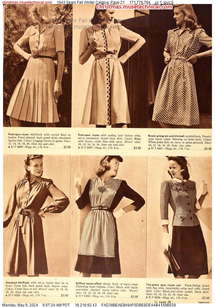 1943 Sears Fall Winter Catalog, Page 21