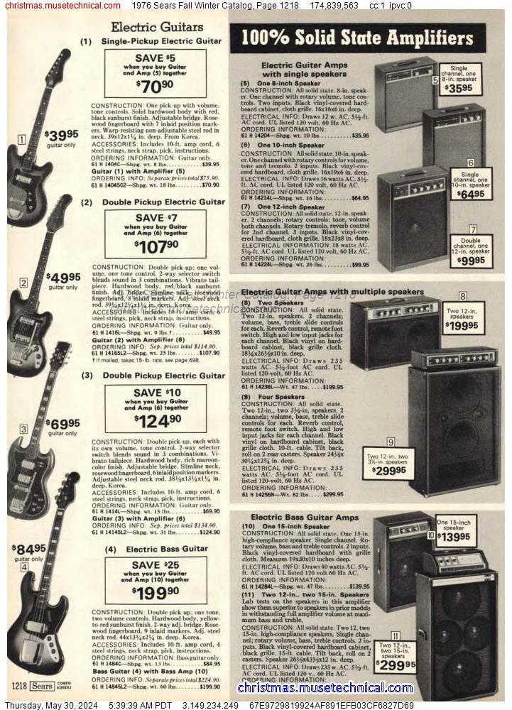 1976 Sears Fall Winter Catalog, Page 1218