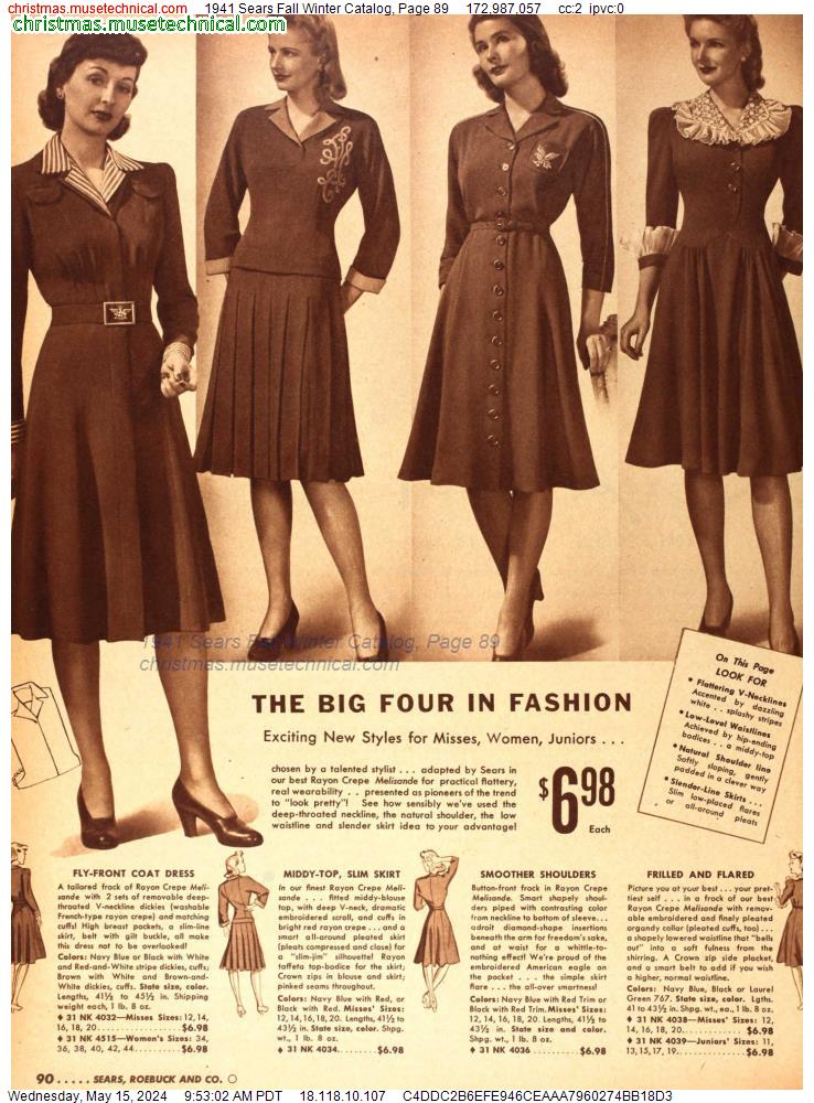 1941 Sears Fall Winter Catalog, Page 89
