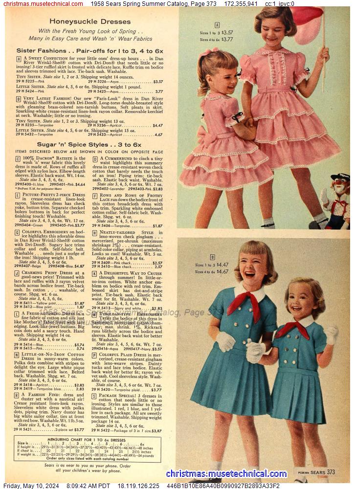 1958 Sears Spring Summer Catalog, Page 373