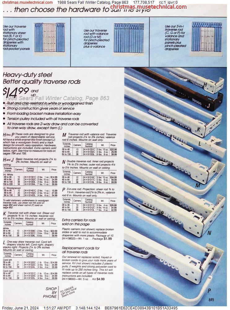 1988 Sears Fall Winter Catalog, Page 863