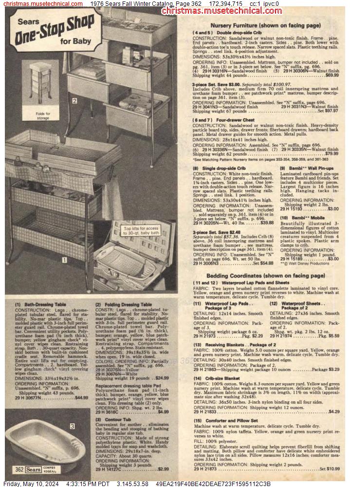 1976 Sears Fall Winter Catalog, Page 362