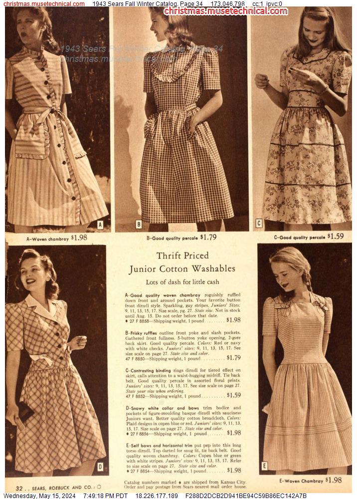 1943 Sears Fall Winter Catalog, Page 34